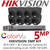 CCTV Kit Hikvision 5MP Balun Kit - 8CH DVR + 8x Grey ColourVu Turret Cameras