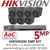 CCTV Camera Kit Hikvision 5MP Balun Kit - 8CH DVR + 7x Grey Audio Turret Cameras