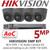 Hikvision CCTV 5MP Balun Kit - 8CH DVR + 4x Grey Audio Turret Cameras