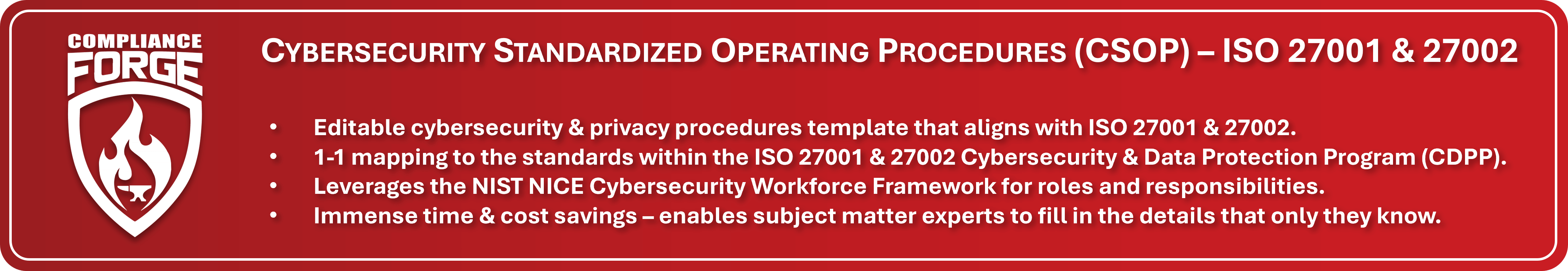 Cybersecurity Standardized Operating Procedures (CSOP) ISO 27001 / ISO 27002