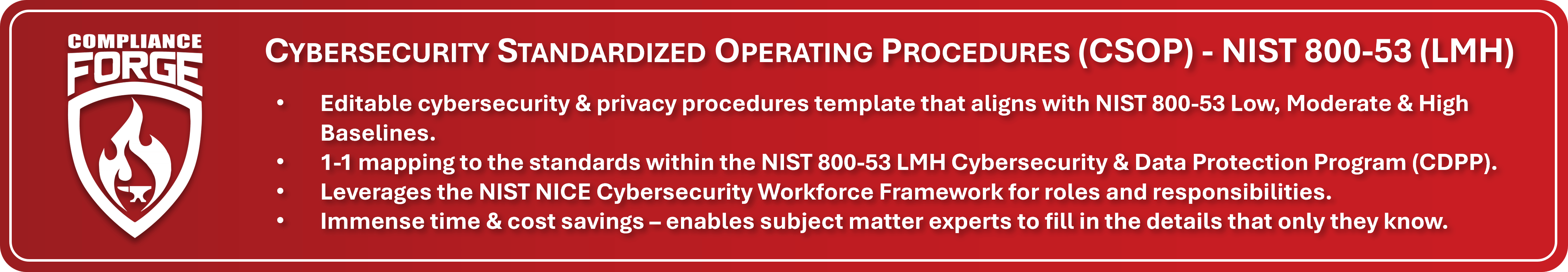 Cybersecurity Standardized Operating Procedures (CSOP) NIST 800-53 R5 HIGH & FedRAMP LOW/MODERATE/HIGH Version