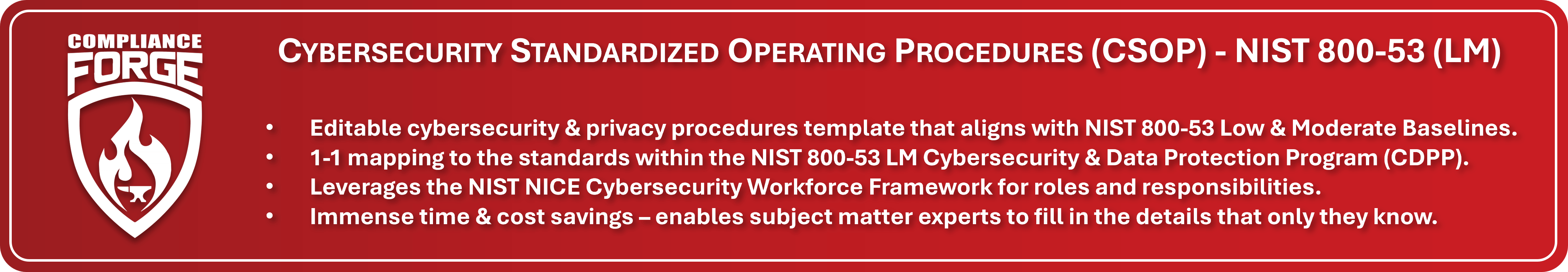Cybersecurity Standardized Operating Procedures (CSOP)&nbsp;&nbsp;&nbsp;NIST 800-53 R5 Moderate Baseline&nbsp;