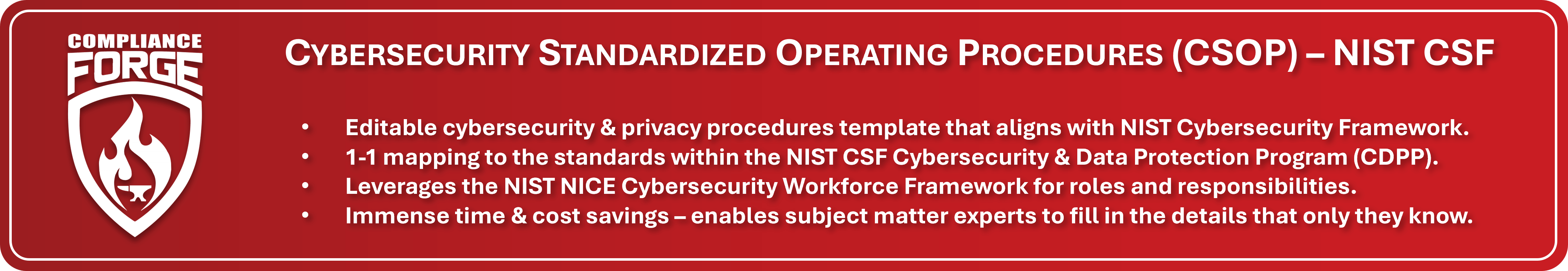 Cybersecurity Standardized Operating Procedures (CSOP)&nbsp;&nbsp;&nbsp;NIST Cybersecurity Framework&nbsp;