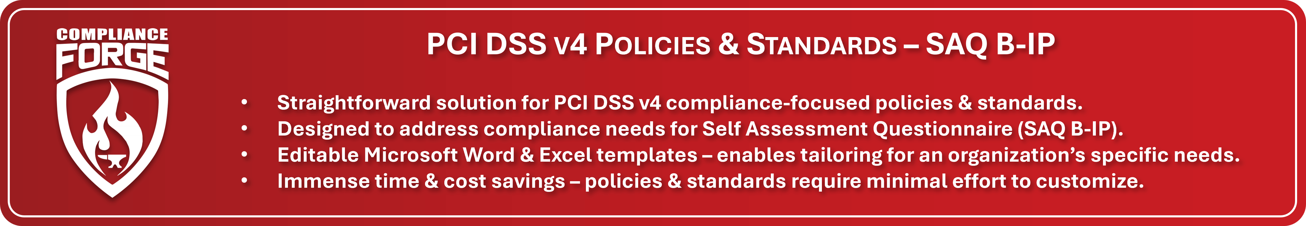 PCI DSS v4 SAQ B-IP policies and standards example