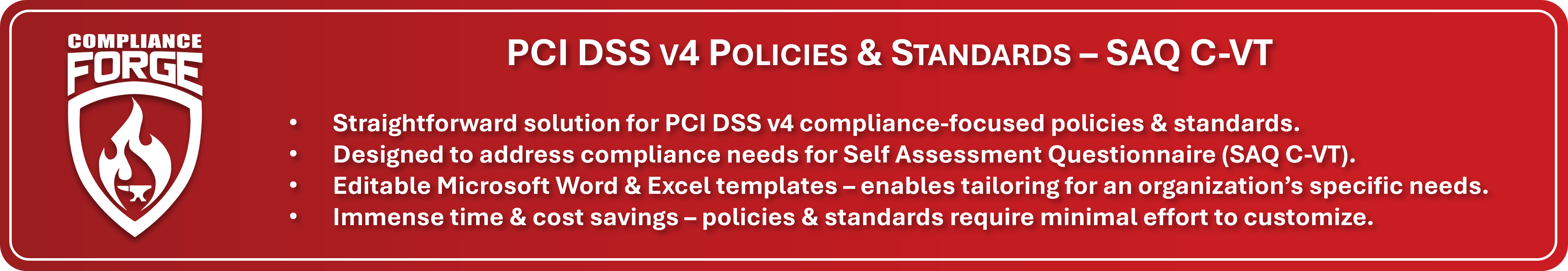 PCI DSS v4 SAQ C-VT policies and standards example