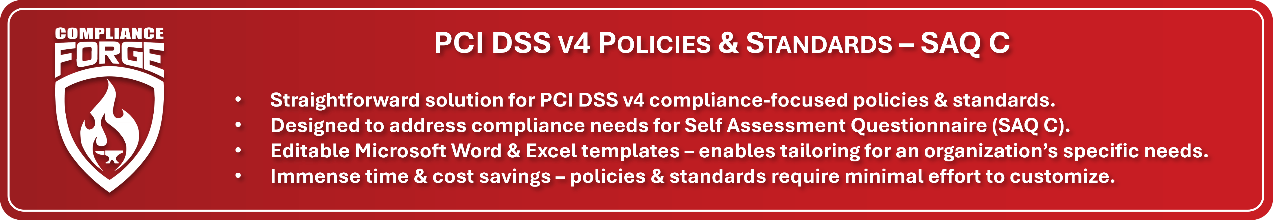 PCI DSS v4 SAQ C policies and standards example