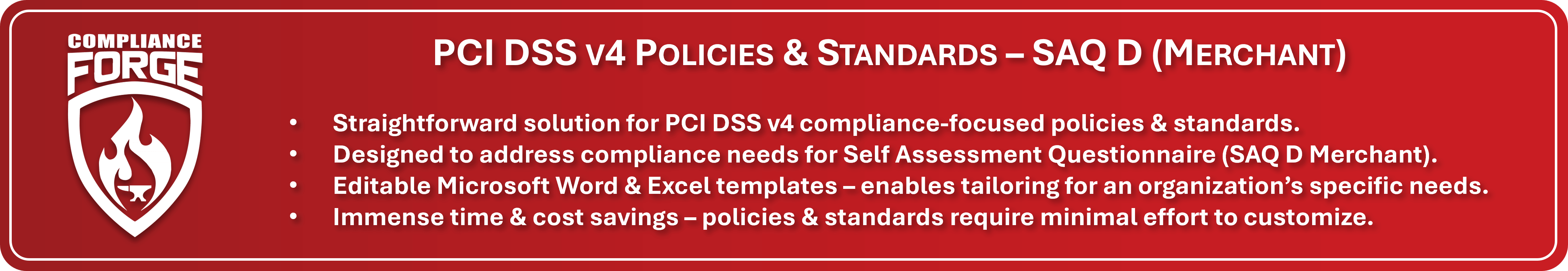 PCI DSS v4 SAQ D Merchant policies and standards example
