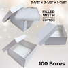 Made in & Ships from USA - 100 Boxes - White Gloss Jewelry Boxes - 3-1/2" x 3-1/2" x 1-7/8"