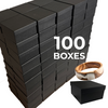 Made in & Ships from USA - 100 Boxes - Matte Black Jewelry Boxes - 3-1/2" x 3-1/2" x 1-7/8"