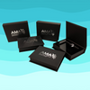 100 Boxes - Custom Branded  Black Magnetic Gift Card Boxes