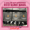 100 Bags - Custom Printed Black Eco Euro Paper Bags with Twill Handles 8 x 4 x 10