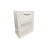 100 Bags - Custom Printed White Eco Euro Paper Bags with Twill Handles 8 x 4 x 10