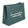 100 Bags - Custom Printed Spruce Green Eco Euro Paper Bags with Twill Handles 16 x 6 x 12