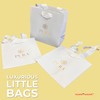 100 Bags - Custom Printed London Paper Shopping Bags Matte White 6" x 3" x 6"