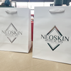 100 Bags - Custom Printed London Paper Shopping Bags Matte White 8" x 4" x 10"