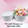 4 Boxes - Round Flower Gift Boxes - 9" Diameter White