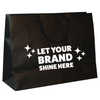 100 Bags - Custom Printed Black Matte Laminated Euro Paper Bags - 16" x 6" x 12"