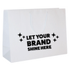100 Bags - Custom Printed White Matte Laminated Euro Paper Bags - 16" x 6" x 12"
