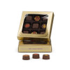 CLEARANCE - MADE IN USA -  50 Boxes - 8 oz. Candy Box Covers - Gold/Gold & Window - 5-3/4" x 5-3/4" x 1-1/8"