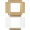 CLEARANCE - MADE IN USA - 50 Covers - 16 oz. Candy Box Covers - Gold/Gold Trim & Window - 7-3/4" x 7-3/4" x 1-1/8"