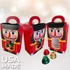 CLEARANCE - MADE IN USA - 50 Boxes - Candy Totes - 1/2 lb. Wrapped Nutcracker - Window 3-1/2" x 2-1/16" x 5-3/8"