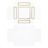 CLEARANCE - MADE IN USA - 50 Covers - 3 oz. Candy Box Covers- White with Gold 3-11/16" x 3-11/16" x 1-1/8"