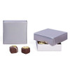 CLEARANCE - MADE IN USA - 50 Covers - 3 oz. Candy Box Covers - Silver Lustre 3-11/16" x 3-11/16" x 1-1/8"