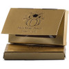 CLEARANCE-MADE IN USA - 50 Boxes - Gold Business Card Boxes with Windows-Book Style Flap
