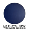 MADE IN USA - XL Rigid Hat Box Set of 3 Boxes - Navy Blue with White Trim - XL Nest: 20", 22" & 24" diameters