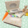 CLEARANCE-MADE IN USA - 250 Boxes - 1/2 lb. Bunnies & Carrots Candy Boxes -  7-1/2" x 4" x 1-1/8"