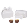 CLEARANCE-MADE IN USA - 50 Boxes - Small White Bow Favor Boxes