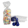 CLEARANCE - MADE IN USA - 50 Bags - 1/2 lb. - 2.5 Mil Foil Accented Soft Bottom Cello Bags - Small Silver Dots
