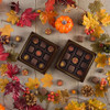 CLEARANCE - MADE IN USA -  50 Boxes - 8 oz. Candy Box Covers - Brown/Gold & Window - 5-3/4" x 5-3/4" x 1-1/8"