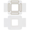 CLEARANCE  - MADE IN USA - 50 Covers - 3 oz. Candy Box Covers - White wth Gold & Window 3-11/16" x 3-11/16" x 1-1/8"