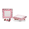 CLEARANCE-MADE IN USA - 50 Covers - 16 oz. Candy Box Covers - Lovey Hearts - 7-3/4" x 7-3/4" x 1-1/8"
