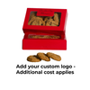 CLEARANCE-MADE IN USA - 50 Boxes Medium Grease Resistant Cookie/Bakery Boxes - Red Window