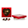 CLEARANCE -MADE IN USA - 50 Covers - 16 oz. Candy Box Covers - Red with Heart Window - 7-3/4" x 7-3/4" x 1-1/8"