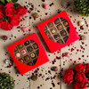 CLEARANCE -MADE IN USA - 50 Covers - 16 oz. Candy Box Covers - Red with Heart Window - 7-3/4" x 7-3/4" x 1-1/8"