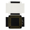 CLEARANCE-MADE IN USA -  50 Boxes - 8 oz. Candy Box Covers - Black/Gold Trim - 5-3/4" x 5-3/4" x 1-1/8"