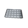 CLEARANCE-MADE IN USA - 50 Trays - 1 lb. Plastic Candy Trays 24 Cavities - Silver - 9-3/8" x 6" x 15/16"