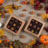 CLEARANCE-MADE IN USA -  45 Boxes - 8 oz. Candy Box Covers - Kraft with Window - 5-3/4" x 5-3/4" x 1-1/8"