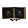 CLEARANCE-MADE IN USA - 50 Covers - 16 oz. Candy Box Covers - Black with Gold Trim - 7-3/4" x 7-3/4" x 1-1/8"