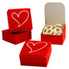 MADE IN USA - 50 Boxes - Maxi Favor Boxes Red with White Heart