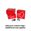 MADE IN USA - 50 Boxes - Maxi Favor Boxes Red with White Heart