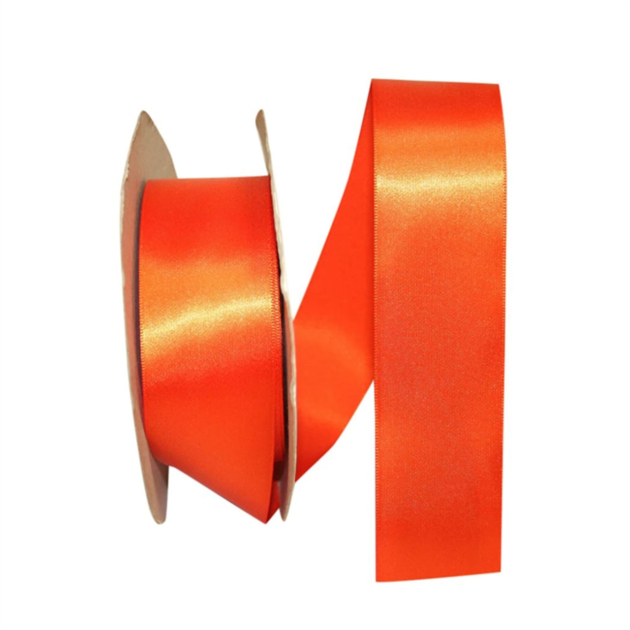 Single Face Satin Ribbon - Orange 1-1/2 x 100 yards