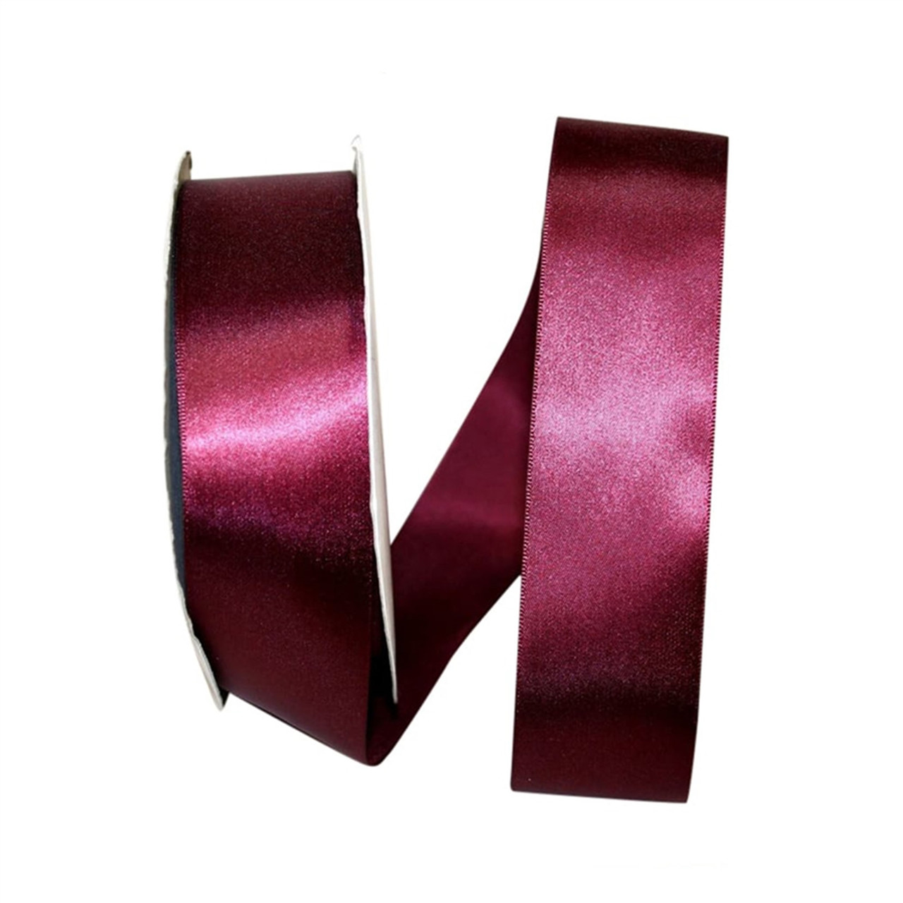 Single Face Satin Ribbon - Burgundy 1-1/2 x 100 yards