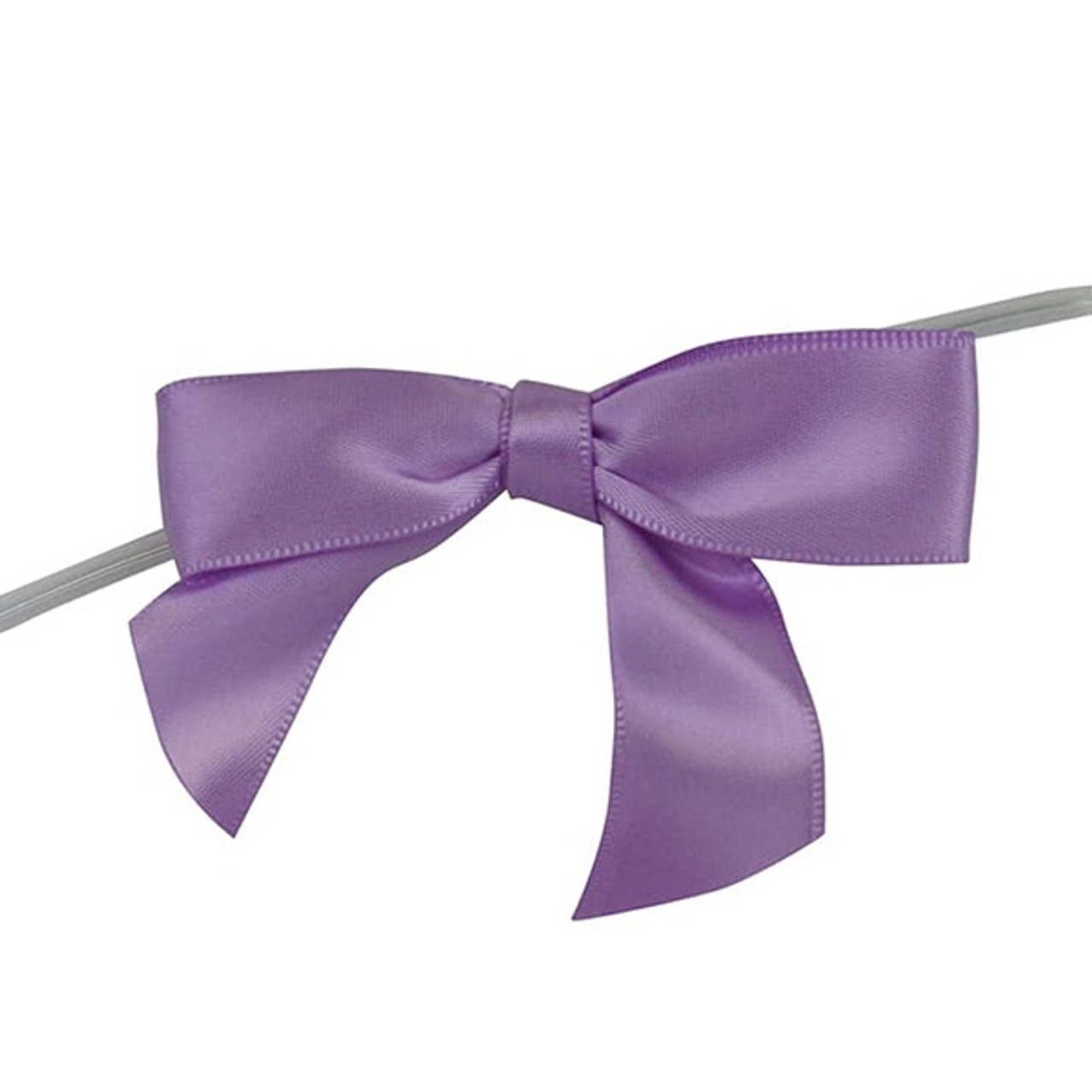 7/8 Ribbon - Pre-Tied Satin Twist Tie Bows - Turquoise - 100 Bows