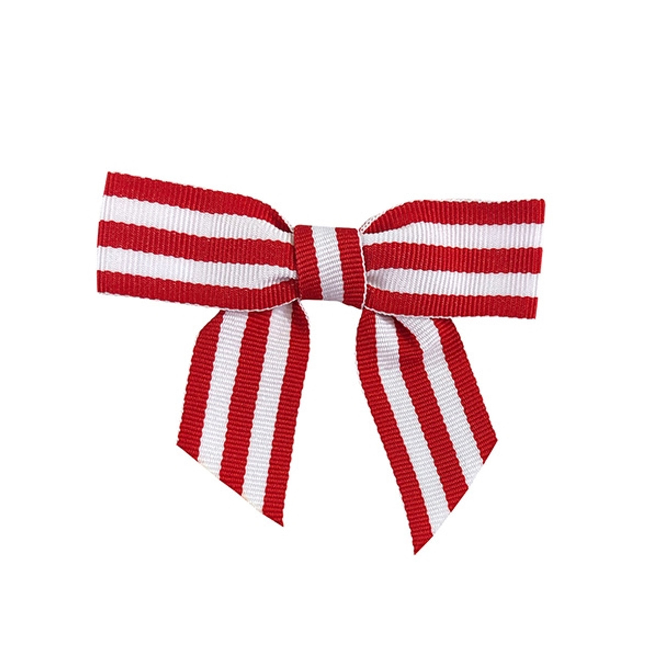 Pre-Tied Stripe Twist Tie Bows - Red/White