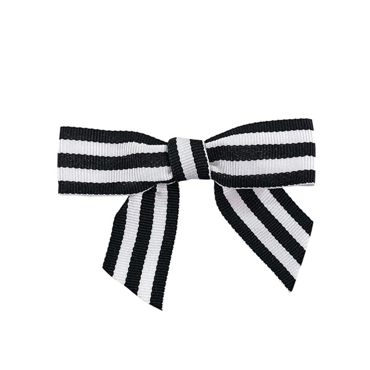 GINGHAM BLACK/WHITE Pre-tied Bow, 3.25” Bow, 5” Twist Tie, 7/8 Ribbon -  Pack of 50 Bows - Miss Cookie Packaging