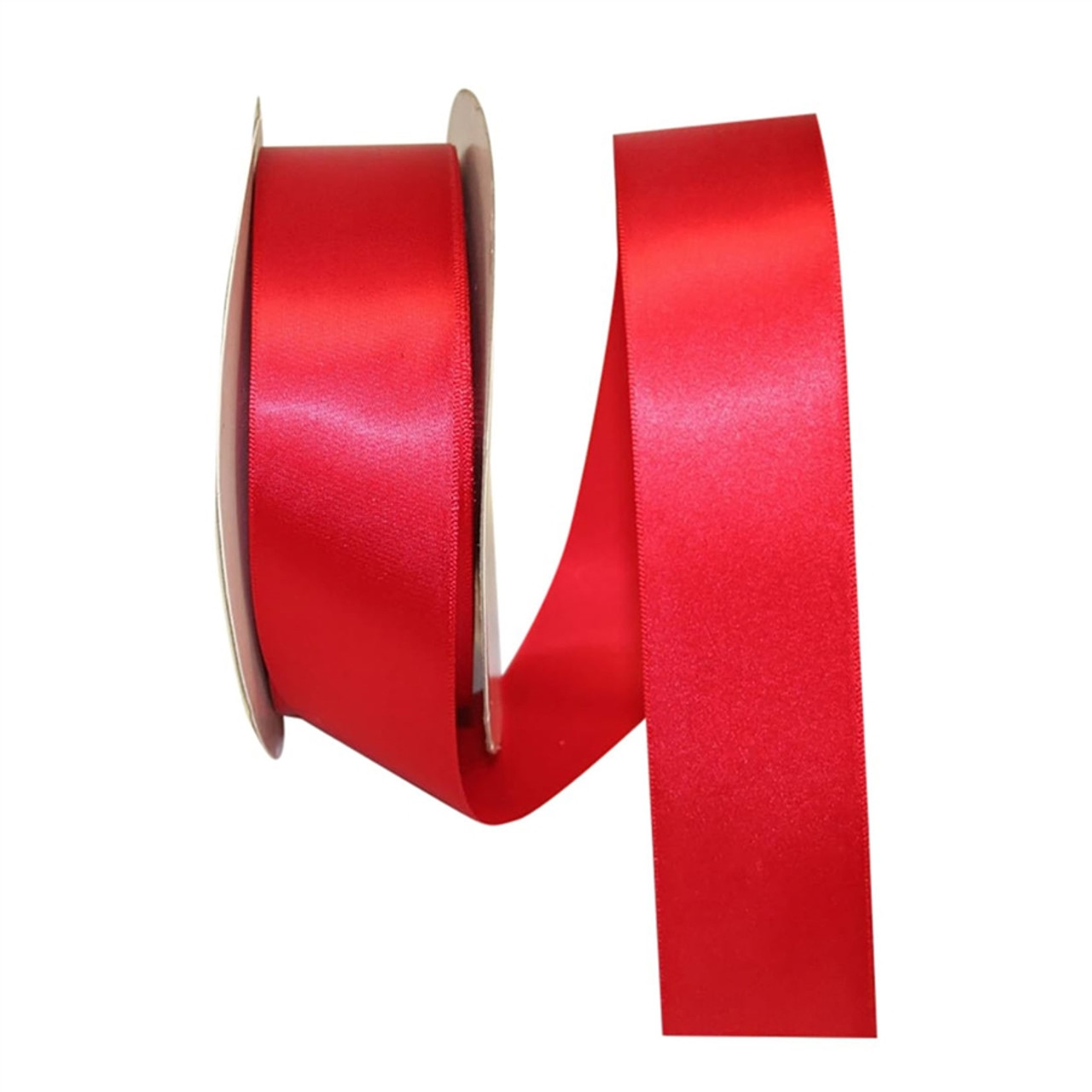 Single Face Satin Ribbon - Hot Red 1-1/2 x 100 yards